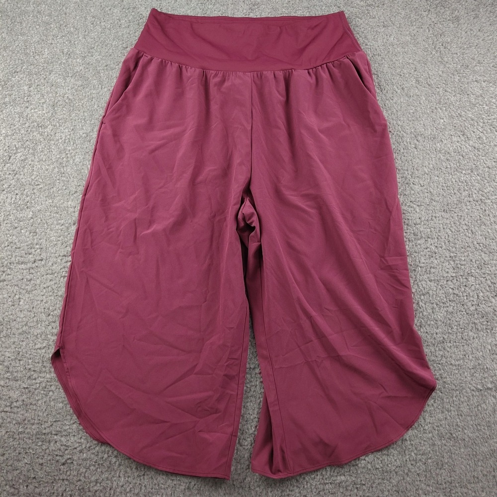Halara Breezeful High Waisted Tummy Control Capri Pants Wide Leg Pockets EUC